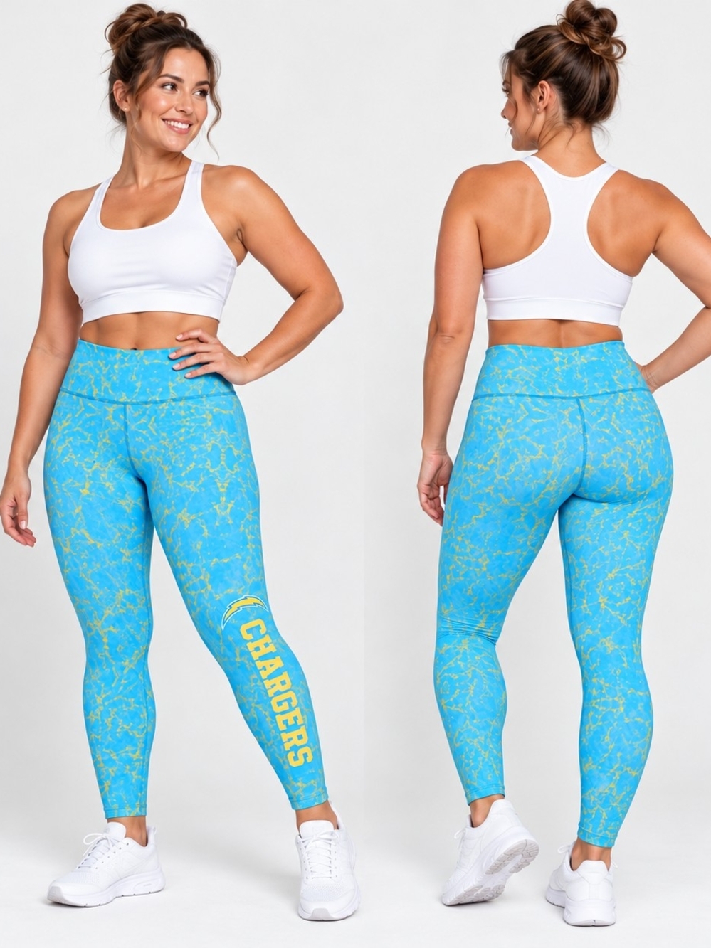 NFL Team Apparel Los Angeles Chargers XL Leggings Athleisure Sporty Fanwear